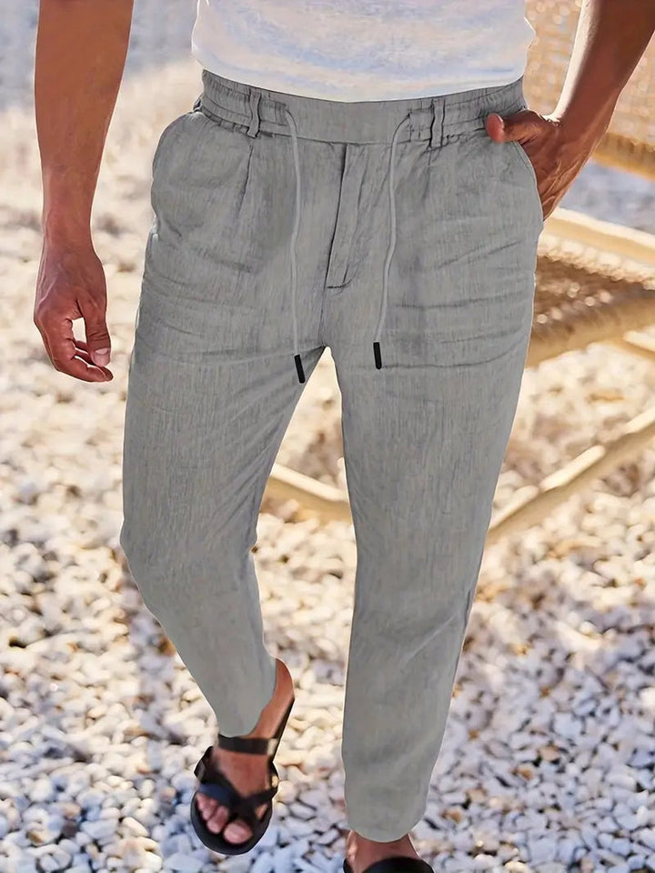 Otis | Pantalon large lin cordon de serrage