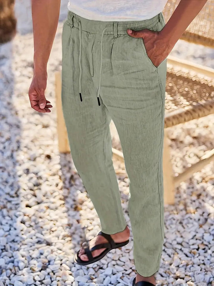 Otis | Pantalon large lin cordon de serrage