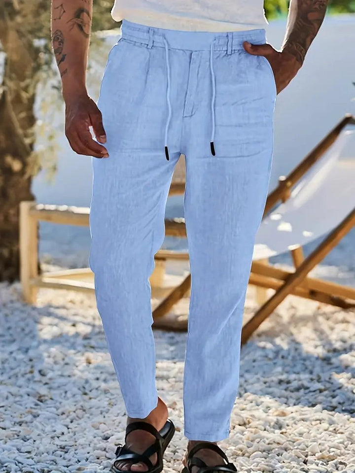Otis | Pantalon large lin cordon de serrage