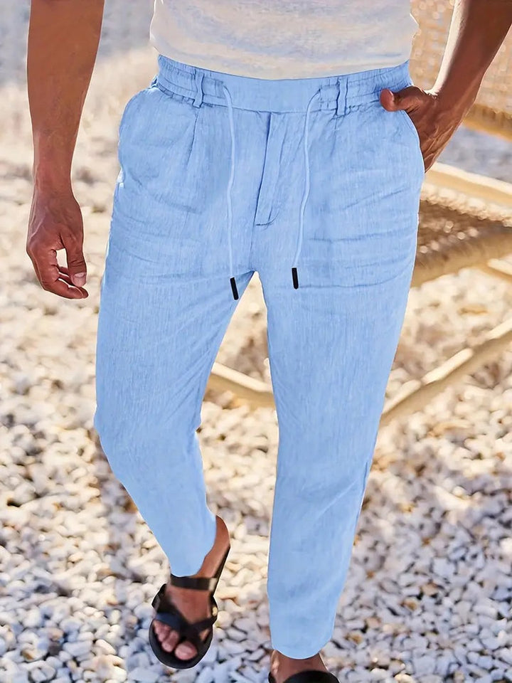 Otis | Pantalon large lin cordon de serrage