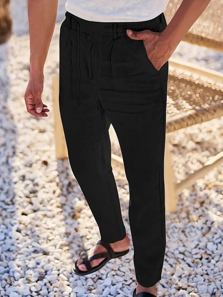 Otis | Pantalon large lin cordon de serrage