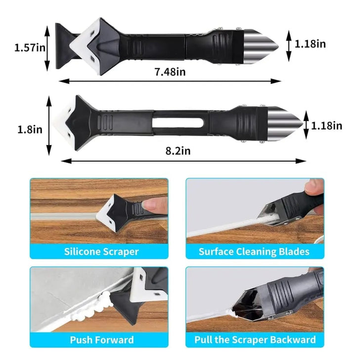 ToolTidy | 11-Piece Silicone Caulking & 3-in-1 Grout Removal Tool Set
