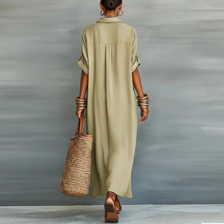 Antionette | Robe chemise maxi boutonnée