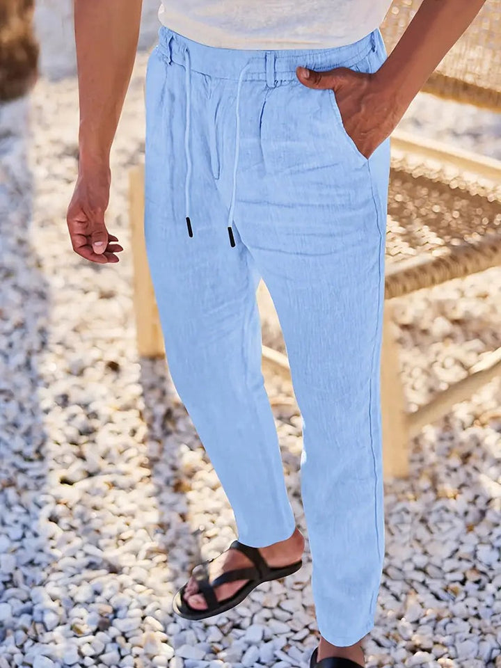 Otis | Pantalon large lin cordon de serrage