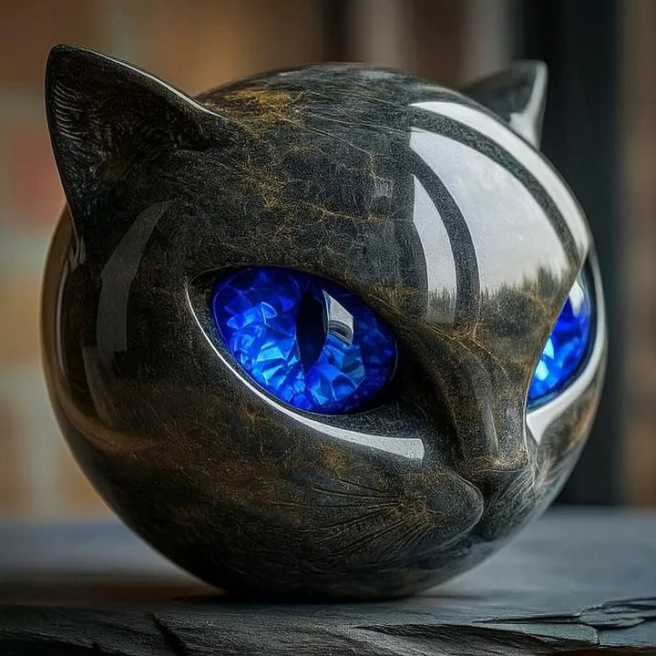 Arcane | Mystical Black Cat Head Sculpture