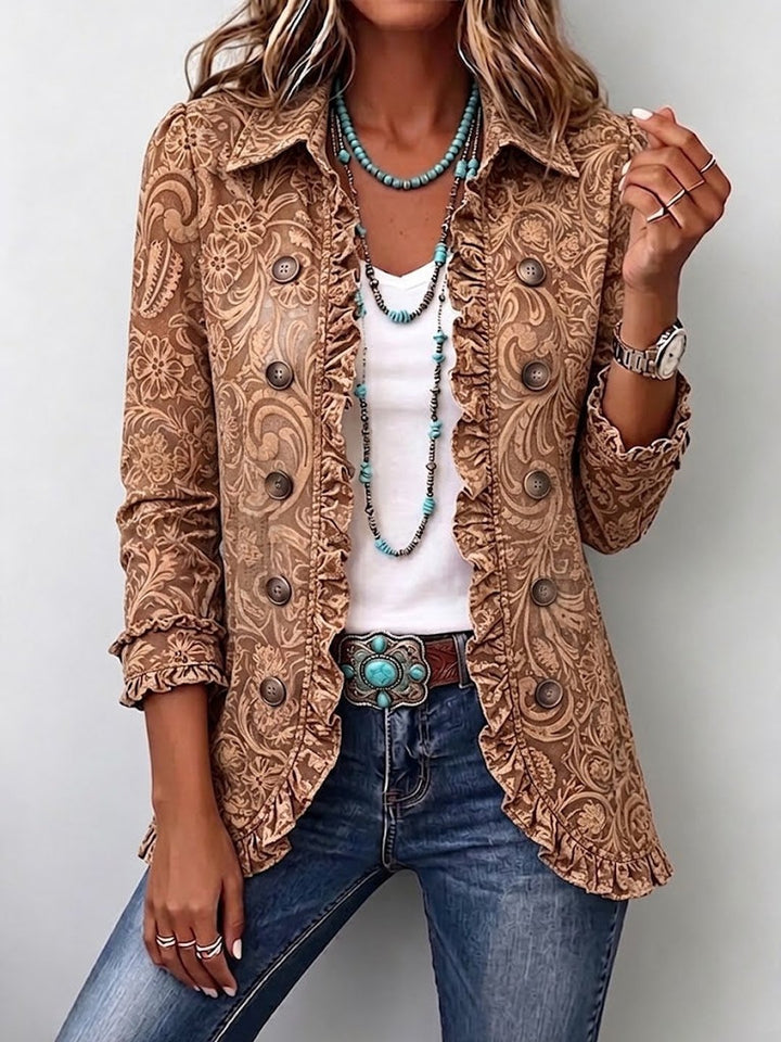 Vanina | Veste vintage bohémienne imprimé floral volante