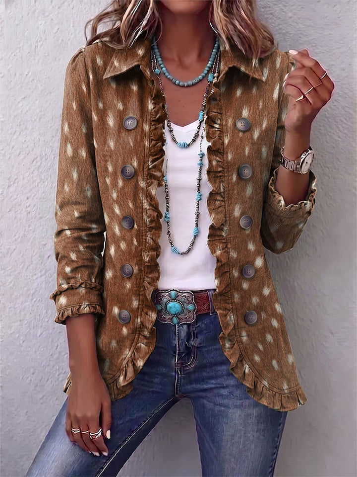 Henriela | Veste bohème volantée imprimé animalier