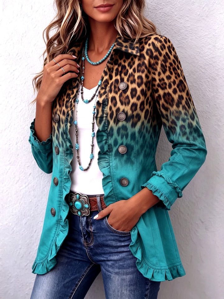 Priscille | Blazer léopard ombré volant