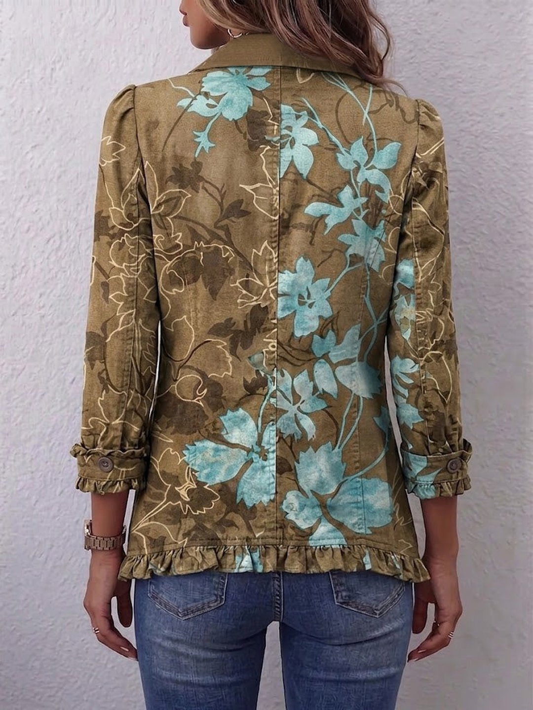 Joëlline | Veste bohème dégradée florale vintage volantée