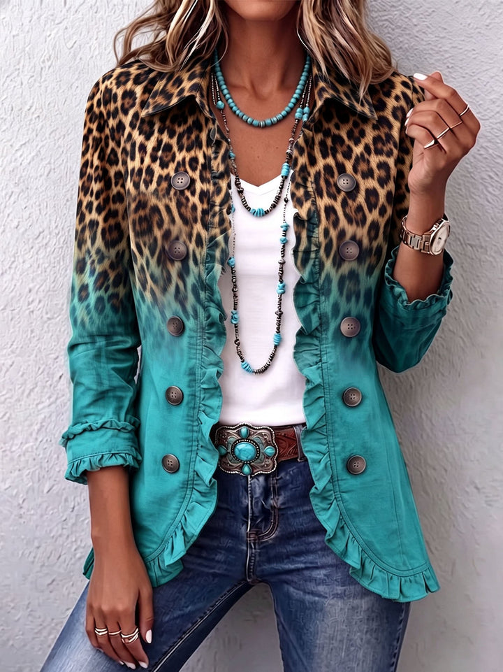 Priscille | Blazer léopard ombré volant