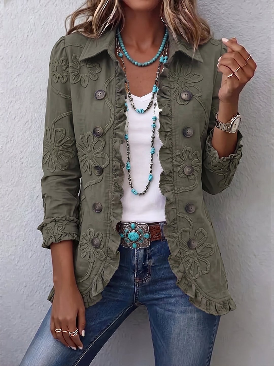 Katèle | Veste boho floral brodée