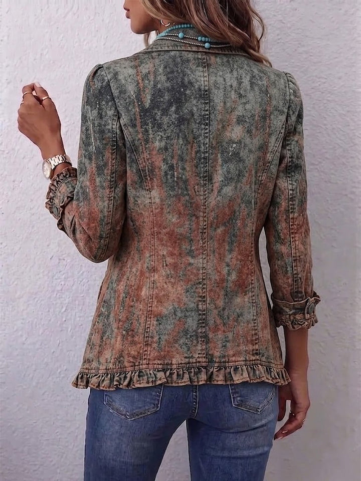 Valéa | Veste vintage imprimé dégradé volants