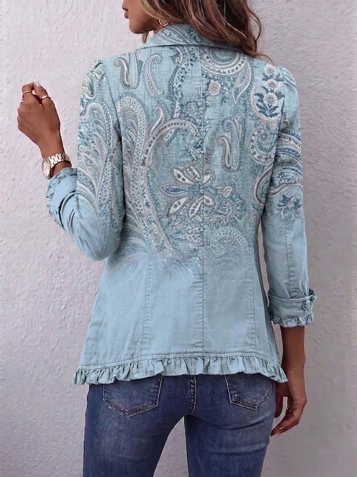 Romane | Veste vintage cachemire à volants