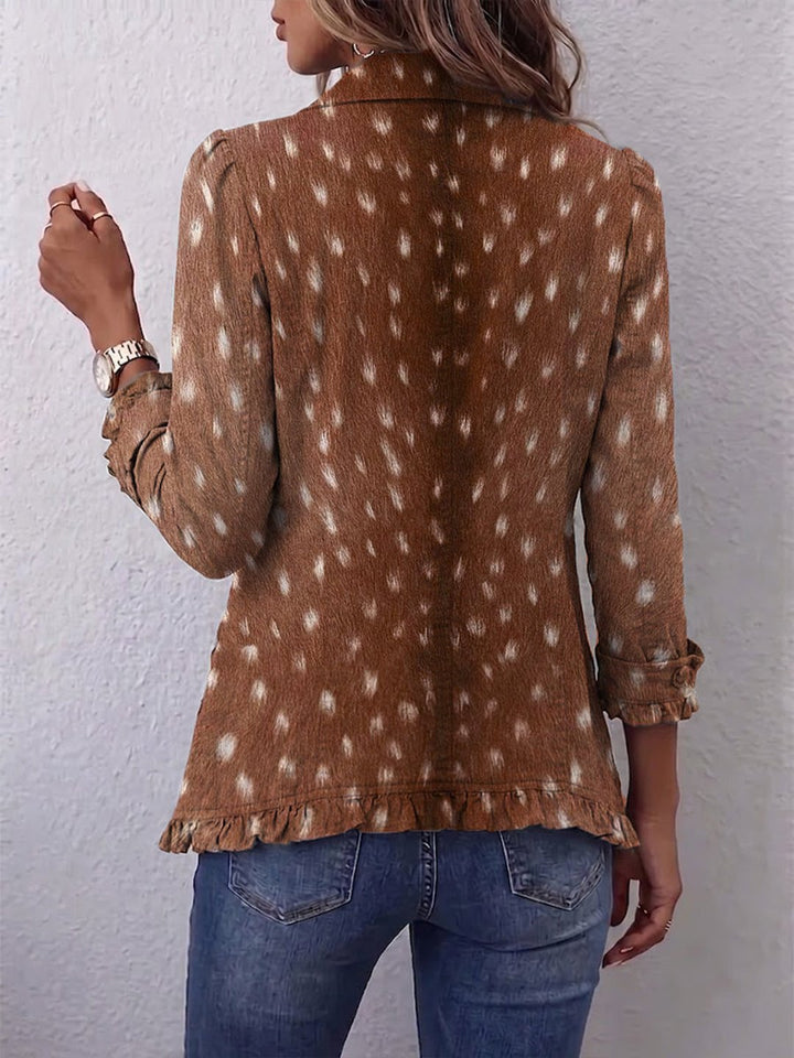Henriela | Veste bohème volantée imprimé animalier