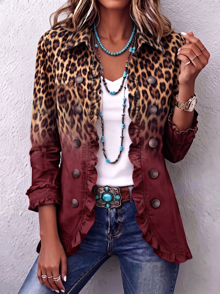 Priscille | Blazer léopard ombré volant
