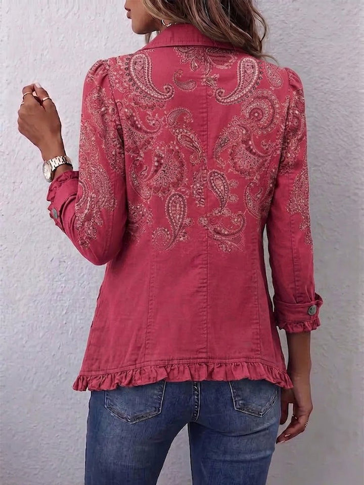 Henriella | Veste vintage imprimé cachemire volants