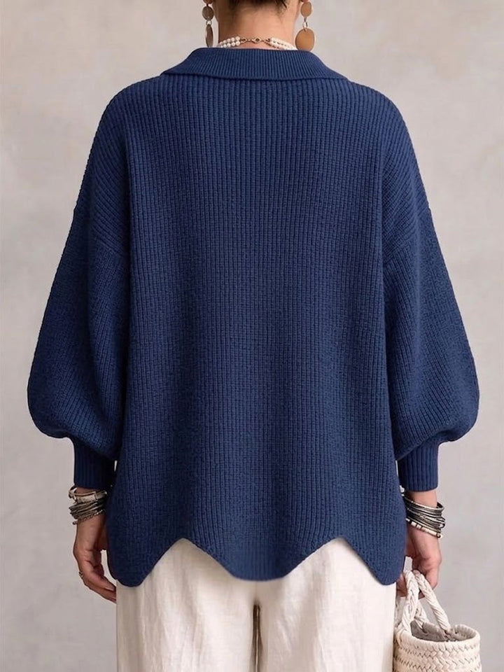 Stefanie | Cardigan ample col gros boutons métal