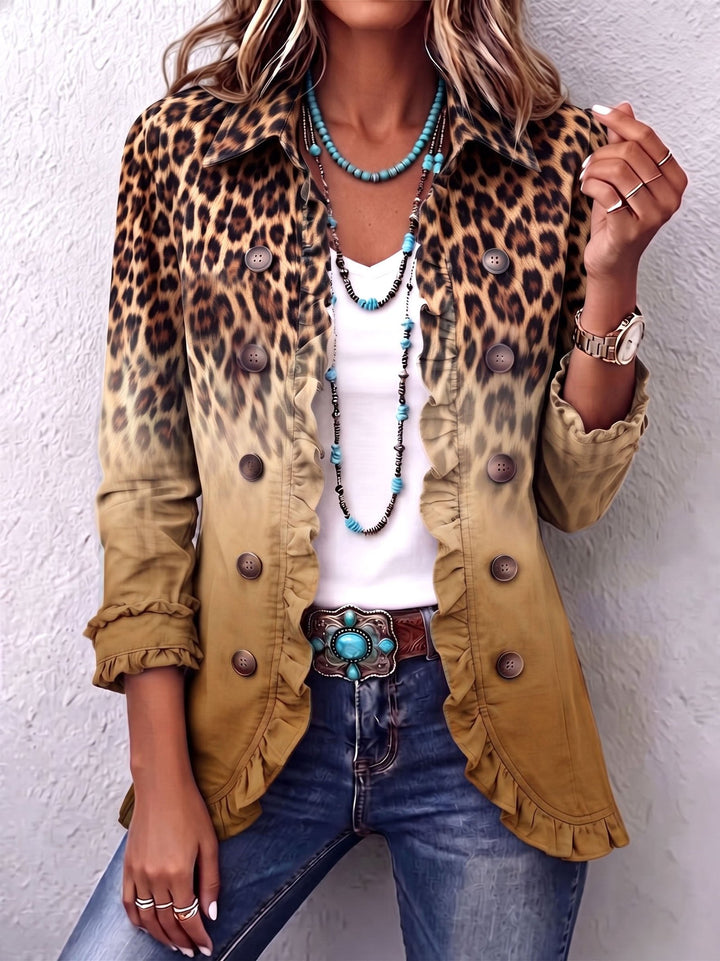 Priscille | Blazer léopard ombré volant