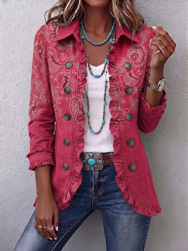 Henriella | Veste vintage imprimé cachemire volants