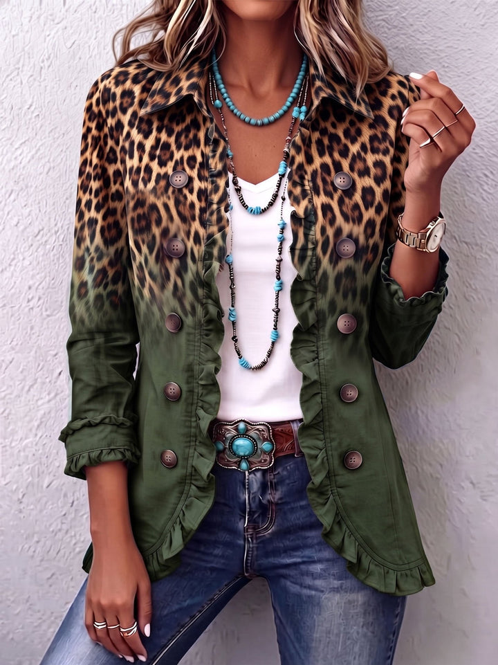 Priscille | Blazer léopard ombré volant