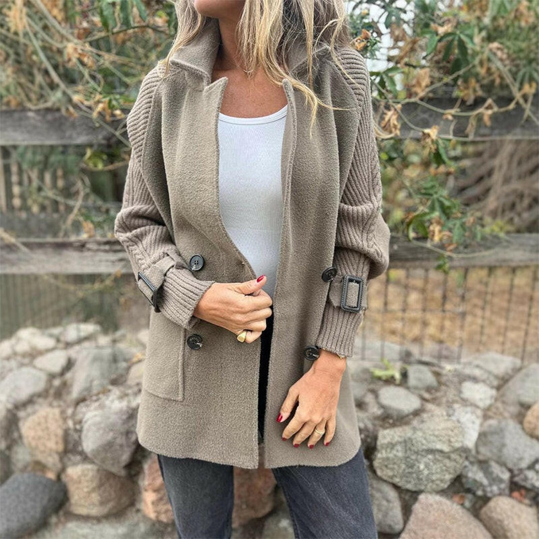 Letitia | Manteau croisé manches tricotées