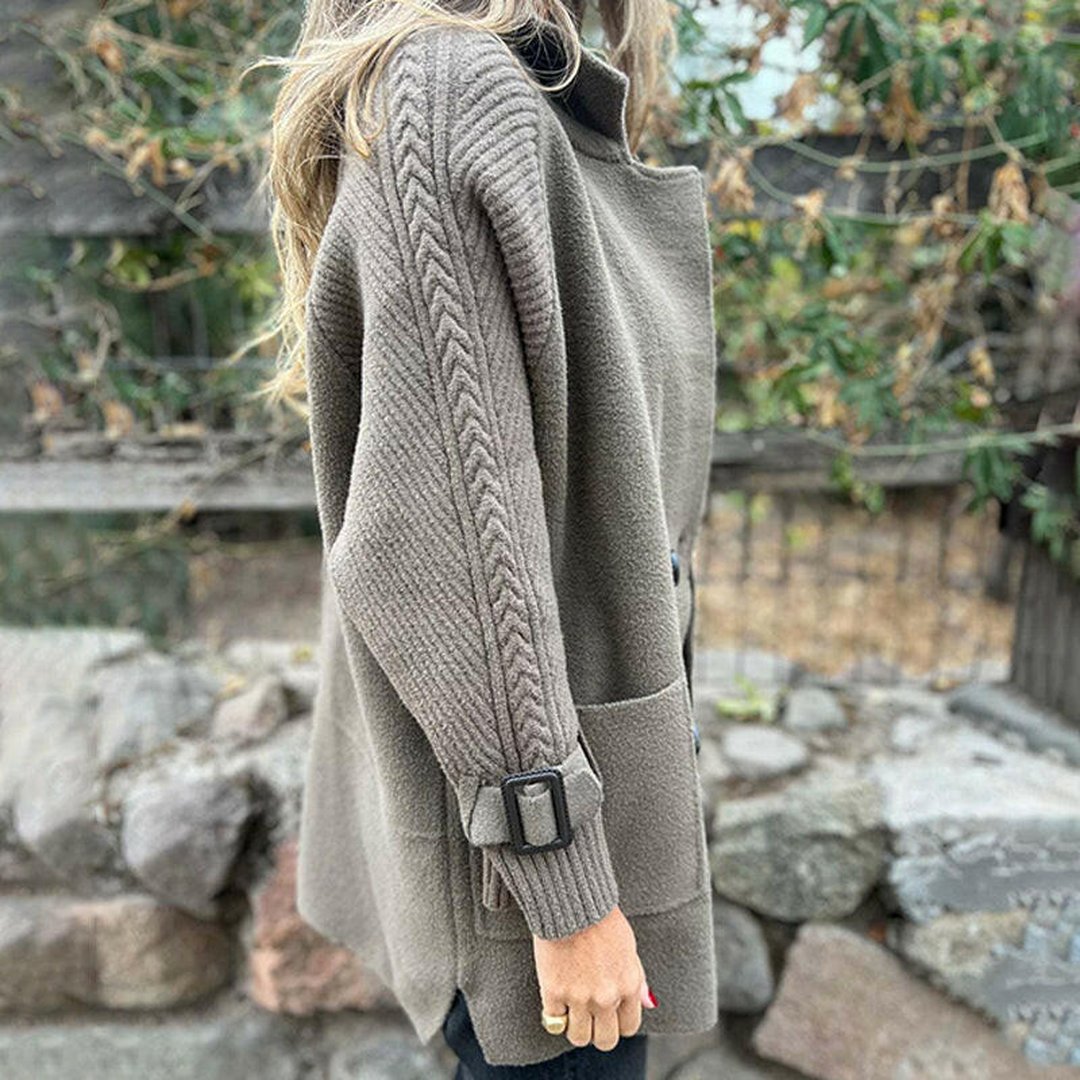 Letitia | Manteau croisé manches tricotées