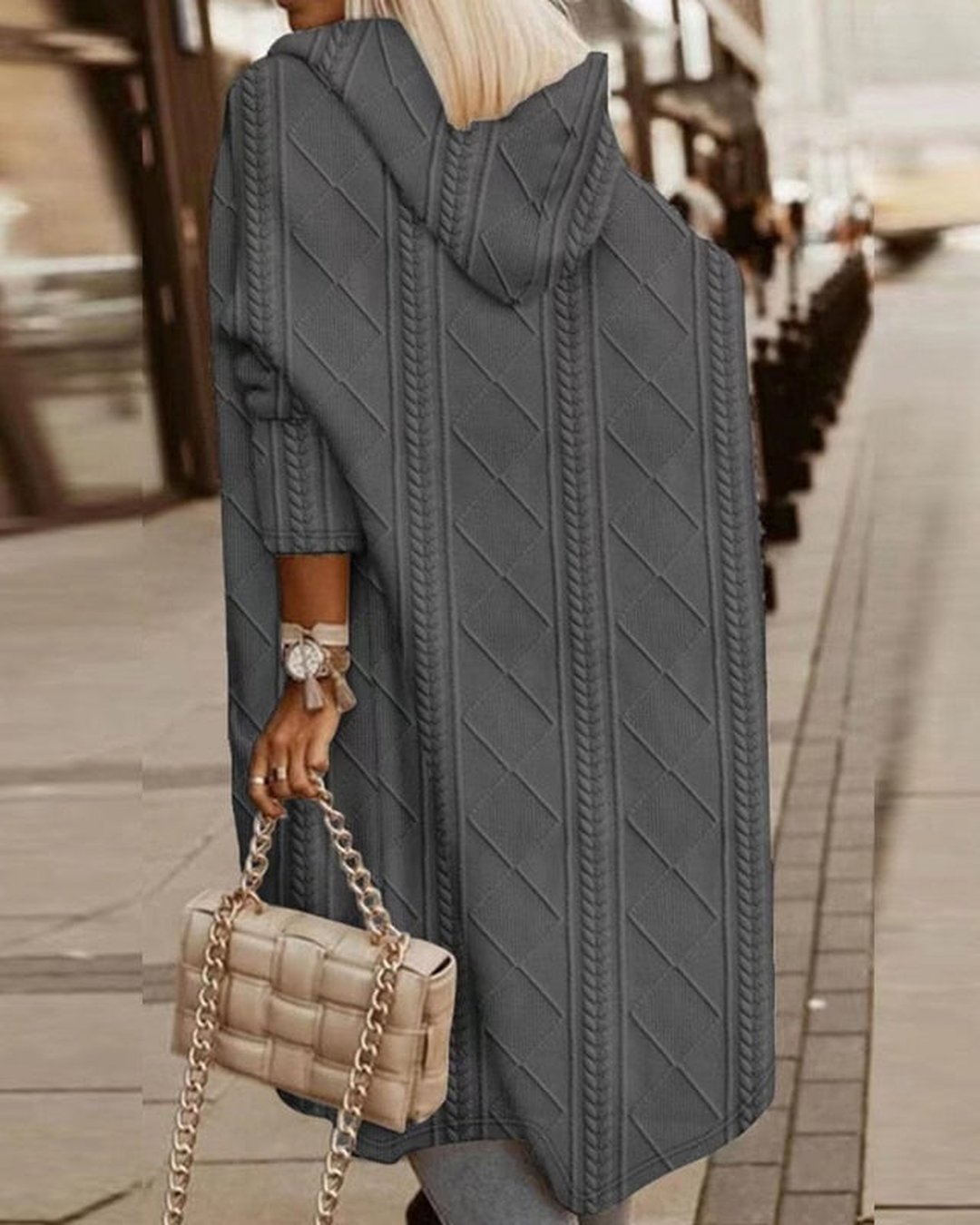 Fredrika | Cardigan à capuche allongé