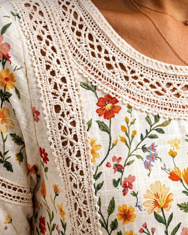 Carolyn | Robe midi charme prairie
