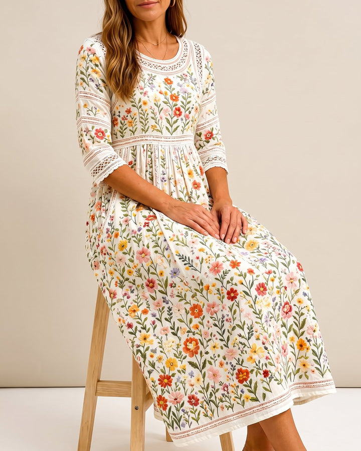 Carolyn | Robe midi charme prairie