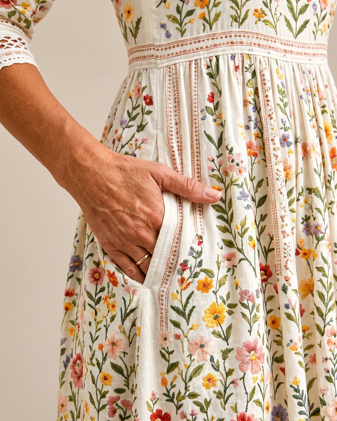 Carolyn | Robe midi charme prairie